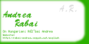 andrea rabai business card